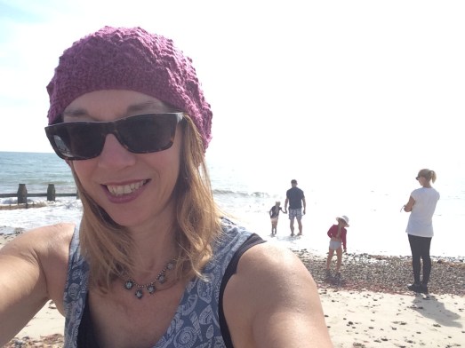 Selfie on the beach with the family in Gand background