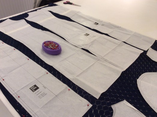 Cutting out - there seemed to me a huge number of pieces - a seven panel dress and a separate yoke