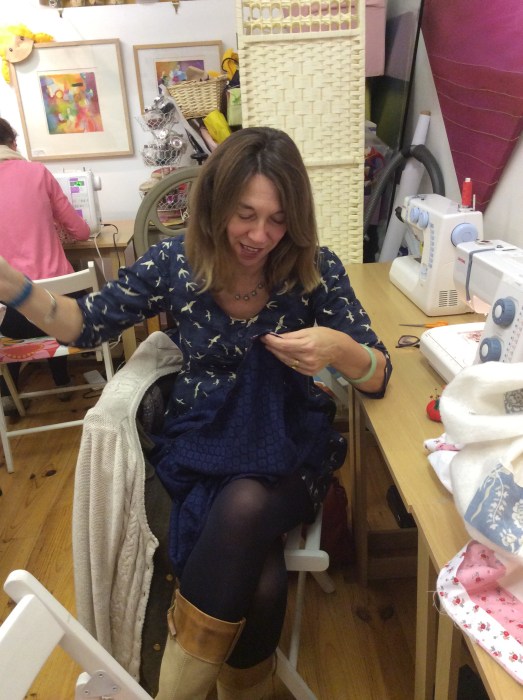 Finishing the dress at Sewing Club