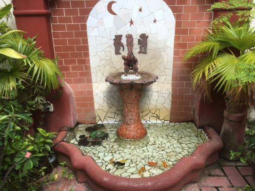 Fountain in the gallery garden - can you see where the water comes from?!